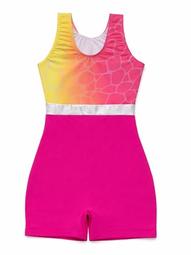 Image of IKAANYA Girls Unitard or Biketard for Gymnastics, Dance, Acrobatics or Swimming (Ages 3-15)