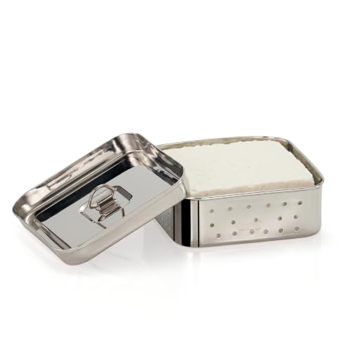 Image of Sumeet Stainless Steel Square Shape Paneer /Tofu /Sprout Maker /Mould /Press, Easy and Perfact for Home Made Healthy Paneer, 12.5cm Dia, 600gms Paneer from, 3 liter Milk, Silver