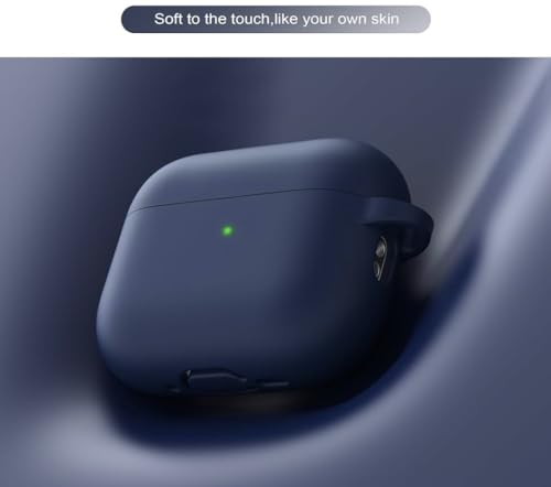 Image of PLUK for Apple AirPods Pro 3 Generation(2025) Soft Silicone Case Cover Shockproof Protective Silicone 360 Full Protection Dust-Proof Shockproof Case Cover with Hook (Case Only) - Navy Blue