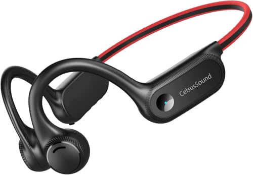Bone Conduction Headphones,Bluetooth 5.2 Waterproof Sports headphones,Running Headphones with Mic,Type c,10H Playtime for Running,Gym,Cycling,Workout. (Red)