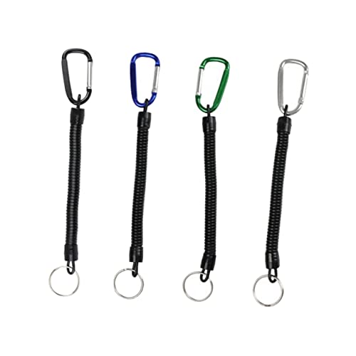 Uonlytech Multipurpose Coil Keychain Retractable Key Ring Spring Stretchy Rope for Everyday Use Random Color
