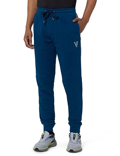 Image of Van Heusen Men's Regular Fit Mid Rise Athleisure Joggers - Drawstring Waist, Side Panel, Twin Pockets
