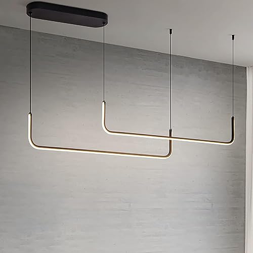 Éclairage suspendu pour bar et table à manger avec lustre moderne noir réglable