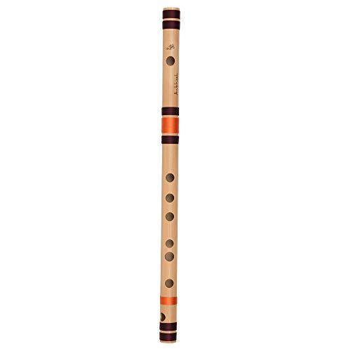 Punam Flutes F Natural Medium Right Hand Bamboo Flute/Bansuri Size 14.8 Inches