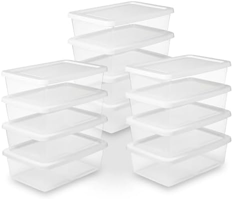 Sterilite 12 Pack Storage Box, 12 Quart Stackable Tote, Clear Pla...