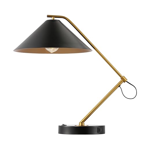 Lámpara de mesa SAFAVIEH Moseby Negro/Brass 21 pulg con USB