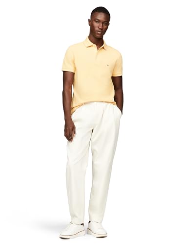 Image of Tommy Hilfiger Men's Short Sleeve Polo Shirts in Slim Fit with Stretch and Organic Pique Cotton
