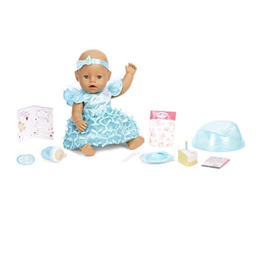 Baby Born Interactive Baby Doll Party Theme – Green Eyes with 9 Ways to Nurture, Multicolored (917448)