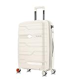 Nasher Miles Paris Hard-Sided Polypropylene Check-in Luggage 28 inch | 75cm | 8 Wheels Large Trolley Bag for Travel | Suitcase (White) Amazon Deal