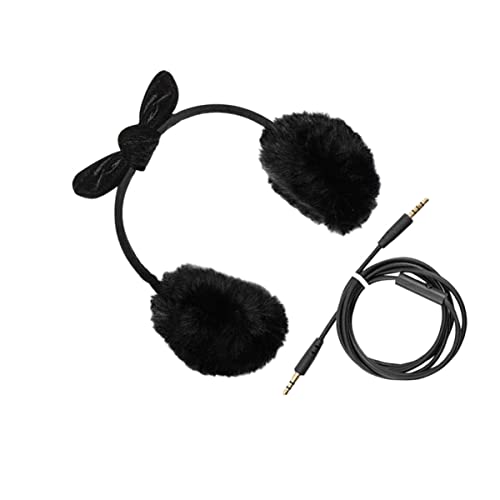 Best Radio Earmuffs 3Pcsheadset Musical Earmuffs- Plush Earmuff Warm Smartphone Women Warmers Ear Mic With Headphone Fur Bass Heavy Warmer Fluffy Wired Music Winter Faux Lovely #TOP6