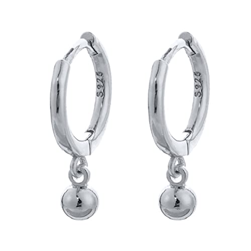 Boucles d'oreilles en argent cerceaux avec perle cartilage femme