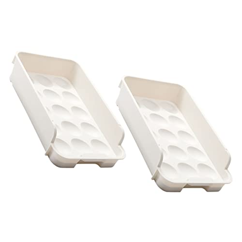 Baluue 2 piezas Organizador de Huevos para Nevera Bandejas Resistentes y Gruesas Dispensador Rodante para Almacenamiento Ordenado Frigorífico