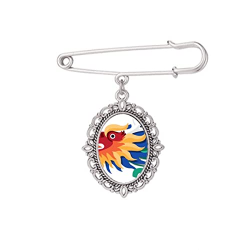 Broche Dragon de Chine en taille M, un bijou de culture au motif artistique prestigieux