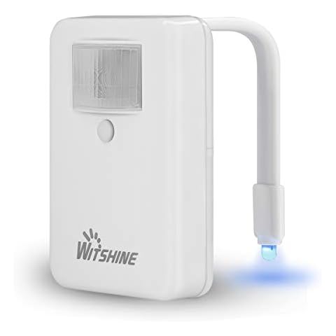 Witshine Toilet Night Light, LED Color Soft Changing Bowl Nightlight with Dusk to Dawn Motion Activated Sensor, Fun Bathroom Accessory Cool Gadget for Home Decor & Stocking Stuffer Cover