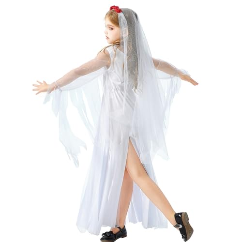 Disfraces de Halloween para gótico vestido largo de fiesta mujer con malla rosa y tocado 7