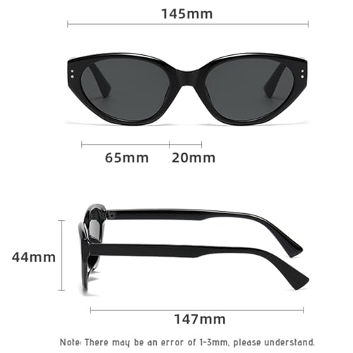 MAXJULI Oversized Sunglasses for Women Men UV Protection (Black Frame/Grey Lens)3