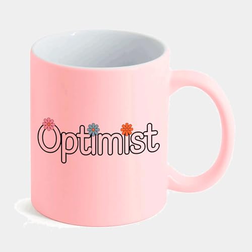 Caneca Cerâmica Rosa Candy - ESCRITA OTIMISTA OPTIMIST FLORES