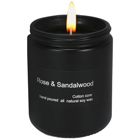 Scented Candle Rose Sandalwood, 7oz, 45hr Cover