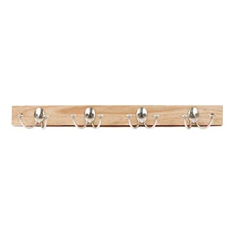 Spectrum Diversified Stratford Holzregal zur Wandmontage mit 4 Haken für Schrank und Eingang, Moderne Aufbewahrung und Organisation, Kleiderhaken Cover
