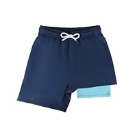 Leeboom Badehose Jungen Badeshorts Kinder 2-in-1 Badeshorts Jungen mit Kompression und Verstellbarem Tunnelzug - Badehosen für Jungen 5-14 Jare