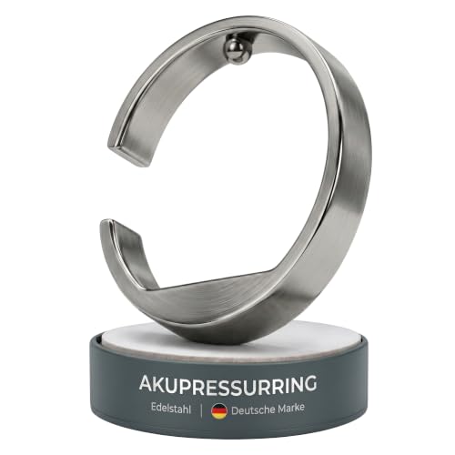 scarlet health | Akupressurring Good Night Edelstahl verstellbarer Akupressur-Ring für den kleinen Finger Größen 47 53 60 & 67 Ø 15 mm dezentes Design