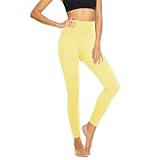 High Waisted Leggings for Women - Tummy Control Yoga Pants for Workout Running Athletic Women's Leggings Yellow