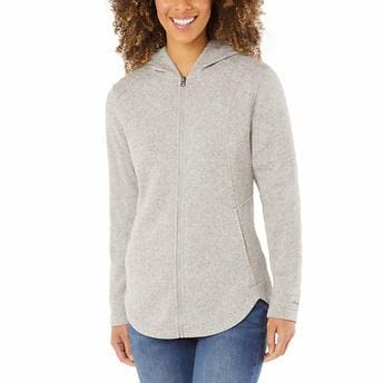 Eddie Bauer Ladies' Full Zip Hooded Jacket (Small, Gray Heather)