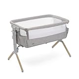 Chicco Next2Me Armonia Baby Beistellbett, aufklappbare Seitengitter, 11 Höhenstufen, höhenverstellbar von 66 bis 83 cm, 4 Rollen, hervorragende Luftzirkulation, hellgrau meliert