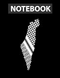 Red Palestine Free Palestine Free Gaza Keffiyeh Scarf Flag Notebook 8.5 x 11 inches - 130 Pages