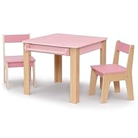 Delta Children - GapKids Table and 2 Chair Set with Paper Roll Holder - Greenguard Gold Certified, Blush Pink