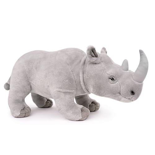 Tiny Heart RhinocéRos Jouet en Peluche, Animal en Peluche RéAliste Doux, 15.35in, Blanc, Convient Aux Enfants