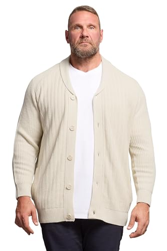Big & Tall Men's Knitted Shawl Cardigan Natural 3XL