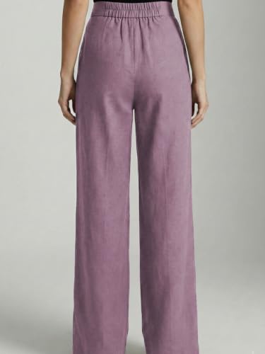 Image of Leriya Fashion Women Relaxed Fit Wide Leg Trousers | Malai Cottage Clip Closure Wide Leg Pants for Women | Casual Straight Lounge Pants with Pockets | Stylish Everyday Office Outfit Bottom Pant
