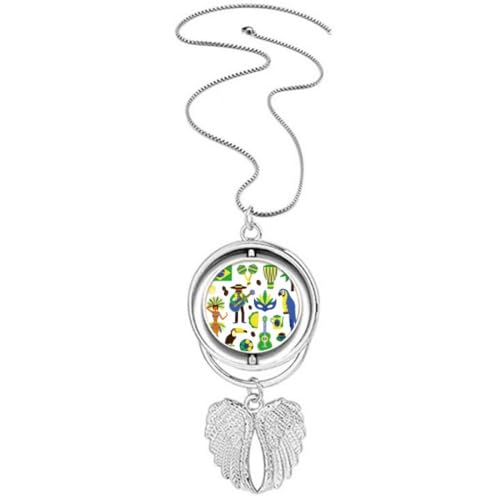 Collier pendentif ailes d'ange perroquet de football en acier pour homme et femme