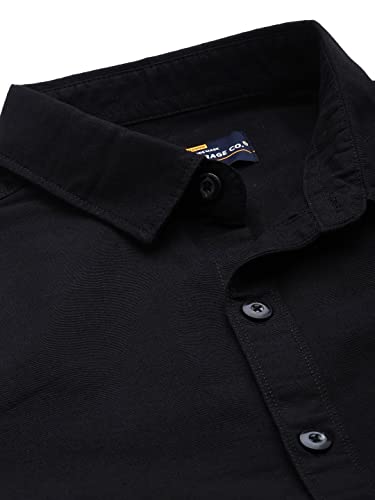 Image of The Indian Garage Co Men Regular Fit Solid Full Sleeves Cutaway Collar Casual Shirt
