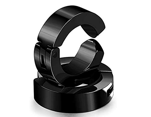 PS CREATION Stainless Steel Non Pierced Small Hoop Earrings Ear Clips For Men Boys (Black) (B08QYVGPSB) Amazon Price History, Amazon Price Tracker