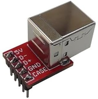 Horizontal USB Type B Female to 5-Pin Header Breakout Board – Panel-Mountable Interface for Prototyping (5)