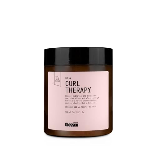 GLOSSCO PROFESSIONAL - Mascarilla Pelo Rizado Curl Therapy Mask, 500 ml, Aceite de Coco, Hidratación Profunda Cabello, Mejora Definición de Rizos, Controla Encrespamiento, Aporta Brillo y Suavidad