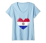 donna paraguay heart paraguayan flag paraguayan pride maglietta con collo a v