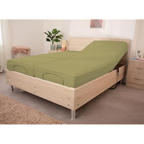 SlumberWell Split King Bed Sheets 100% Cotton Sheet Set, 5 Pieces Sheet Set, Upto 15" Deep Pocket- Adjustable Split Bed Sheets (Sage, Split-King) Cover