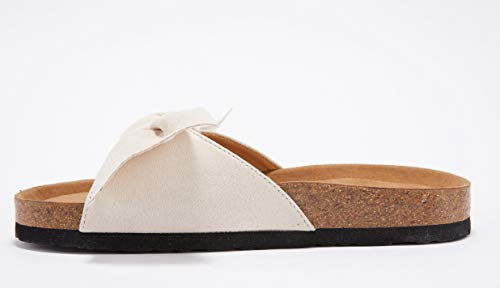 Image of FISACE Womens Bow Flat Sandals Flip Flops Slide Sandals Summer Beach Shoes