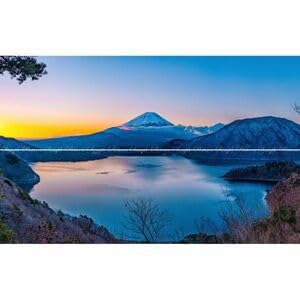 Amazon.co.jp: 特大上下2枚仕様L版日の出の本栖湖と神秘的な富士山 千 