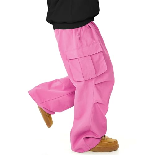 GOFULY Cargo Pants for Men, Drawstring Elastic Waist Sweatpants Hip Hop Parachute Pants Athletic Joggers Trouser with Pocket4