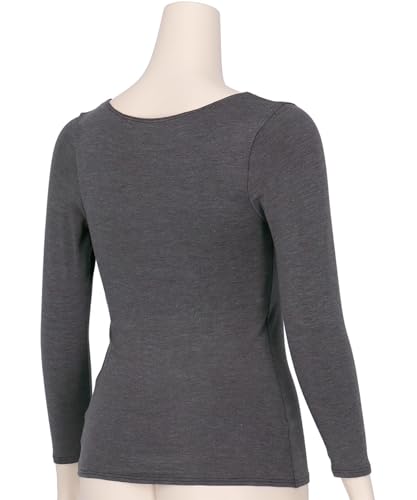 Wing/Wacoal(ウイング/ワコール) カップ付きインナー あったか素材 ブラトップ ラク きれいなバストシルエット 【シンクロブラトップ 保温タイプ】 8分袖 長袖 秋 冬 ET1864 ET1865 の商品画像 2