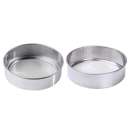 OUNONA 2 Pièces Tamis À Farine Inoxydable 15 Cm Passoire Fine 60 Et 40 Mailles Tamis Cuisine Pâtisserie pour Farine Sucre Glace Levure Et Ingrédients en...
