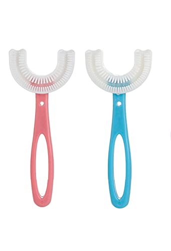 U Shaped Toothbrush for Kids Manual Whitening Toothbrush Silicone Brush Head for Kids Children Infant Toothbrush For 2-6 Years Mouth-Cleaning (6-12 YEAR, COMBO)