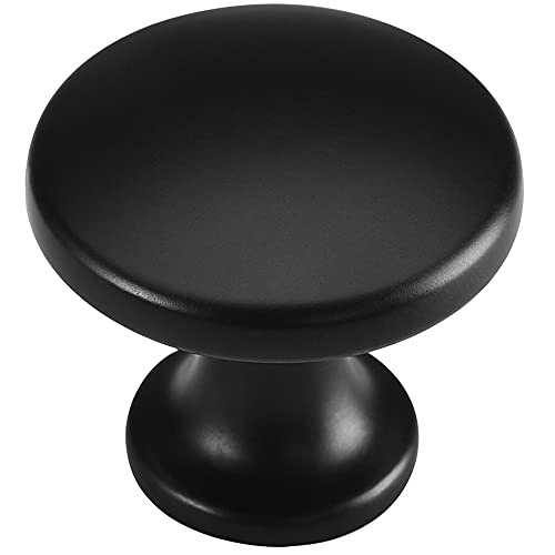 10 Pack 1-3/10 inch Modern Kitchen Cabinet Knobs, Matte Black Pulls Zinc Alloy Solid Drawer Knobs, Round Dresser Knobs Door Knobs Cupboard Hardware Handles Furniture Knobs