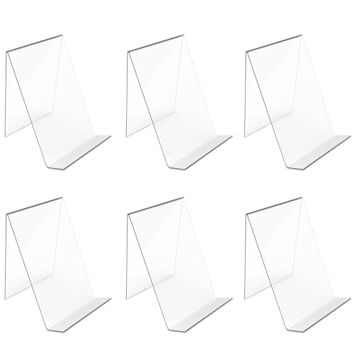 CheurYae Lot de 6 présentoirs en acrylique transparent pour livres, téléphones, cahiers, œuvres d'art, partitions de musique, brochures et autres petits articles (6)