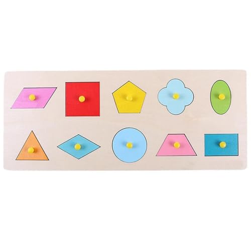 Panel geometrico Montessori de madera para el rincon de juegos y estimulacion en casa