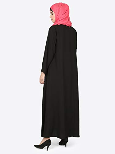Image of Mallika Women Modest Wear Nida Matt Front Open Zipper Abaya Burkha for Everyday use